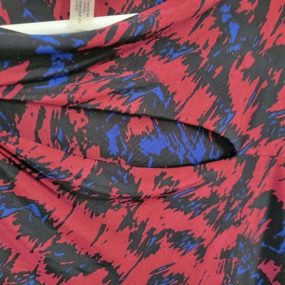 NEW DKNY Dress Ruched sleeveless lined 1X Plus Red Black Blue Bodycon DKNYC NWT - Picture 6 of 13